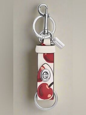 Coach Trigger Snap Bag Charm with Cherry Print   NWT
